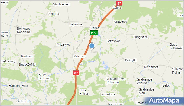 mapa Kolonie Mdzewskie, Kolonie Mdzewskie na mapie Targeo